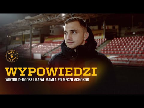Wiktor Długosz i Rafał Mamla po meczu Chojniczanka Chojnice - Korona Kielce (04.12.2025r.)