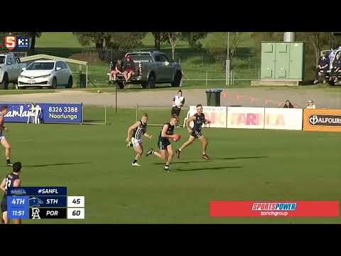 Rd 18 SANFL Snapshot - South's Ryan Garthwaite taps to himself for an open goal