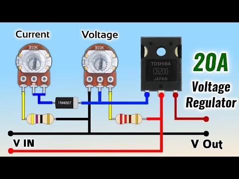 Simple voltage & current regulator using single Transistor 20A