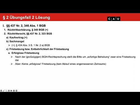 Schuldrecht BT – Folge 09 (Übungsfall 2 und Übungsfall 3)