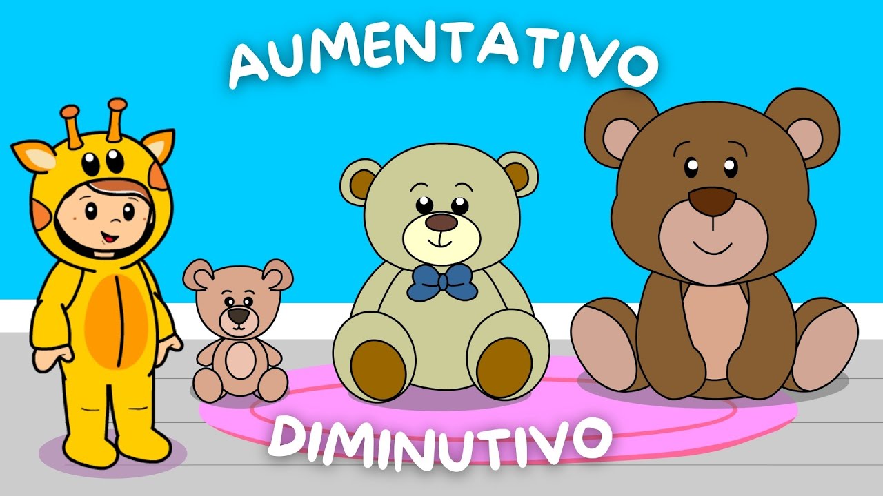 Aprender aumentativo e diminutivo das palavras -- Vídeo educativo com atividades