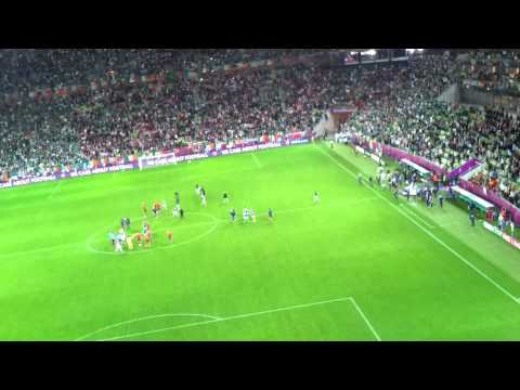 Irish Fans Sing Fields of Athenry after Spain Game Euro2012