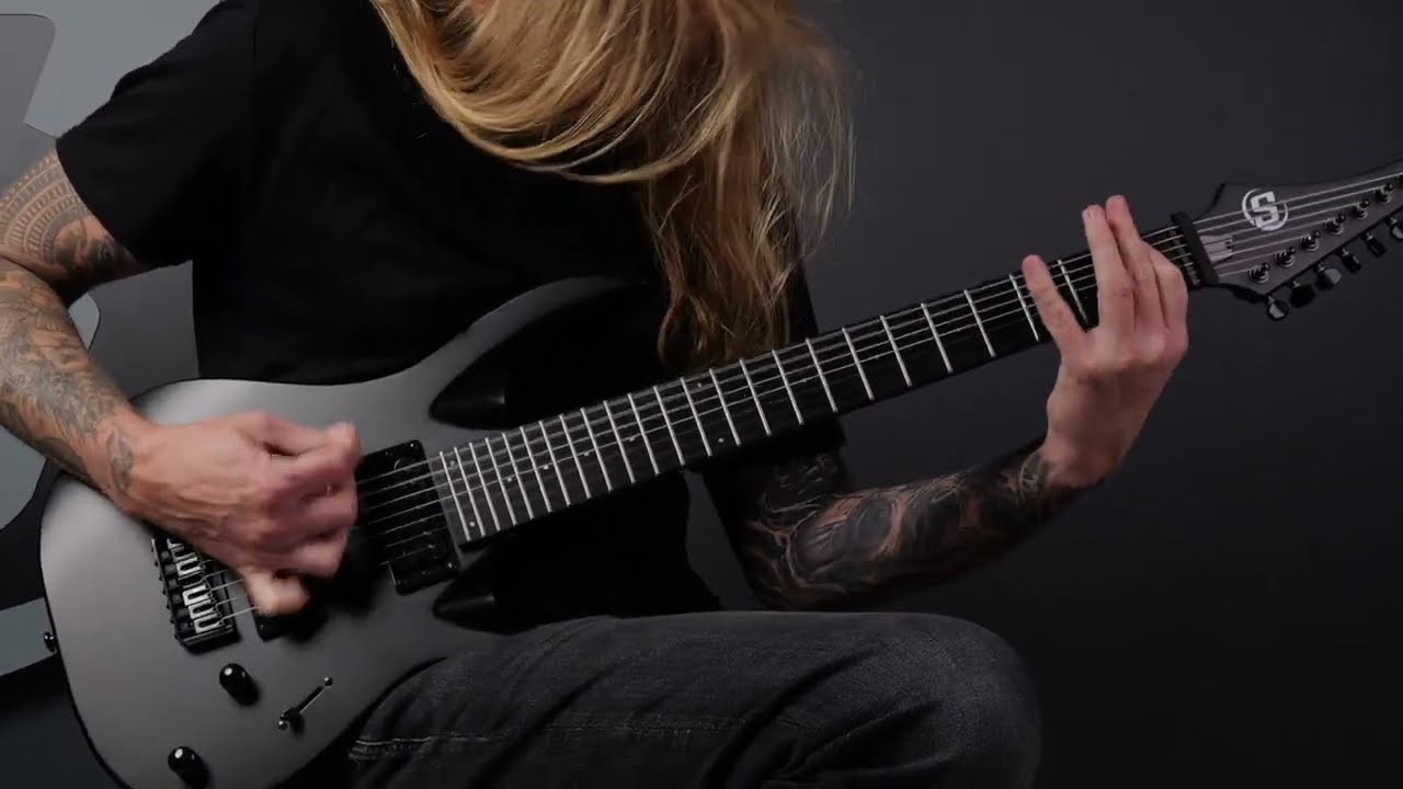 S by Solar AB4.7C 7-String Electric Guitar - Carbon Black Matte