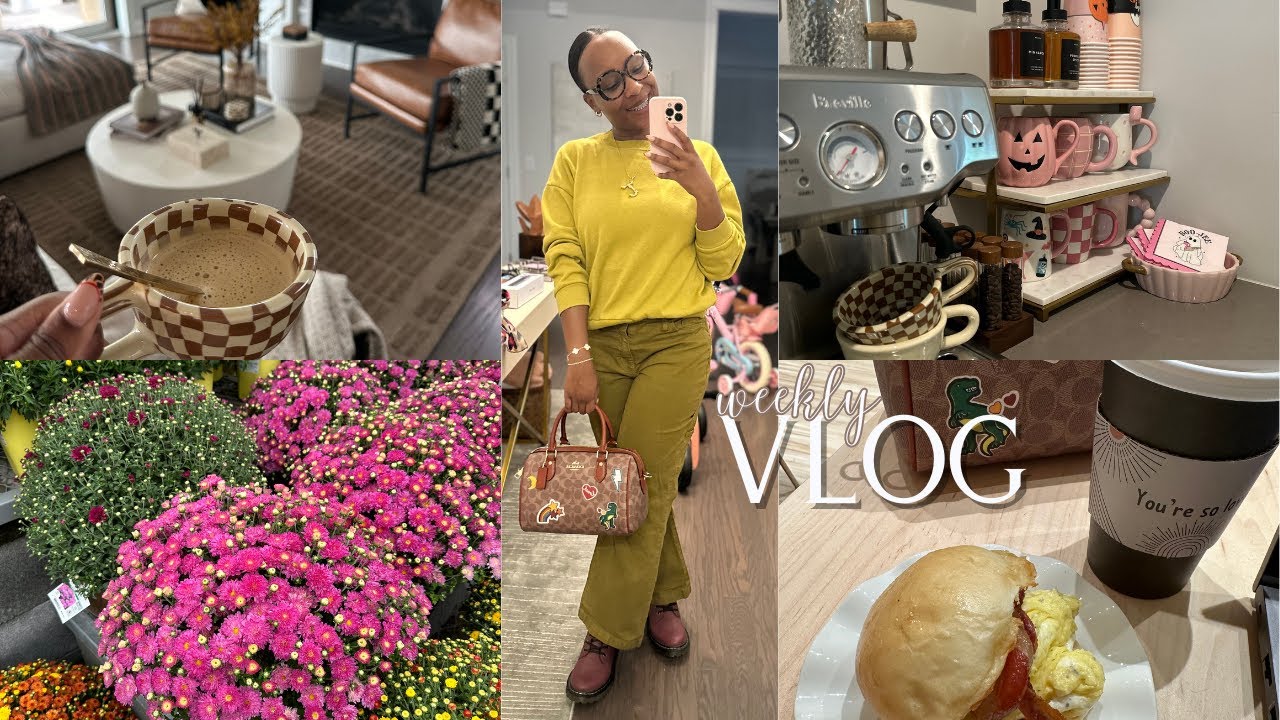 VLOG: EMBRACING FALL 🍂, BAKING, FALL DECOR & SHOPPING, COFFEE SHOP, FALL NESPRESSO & COFFEE STATION