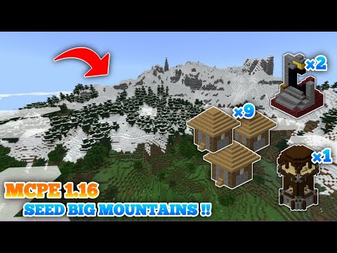 minecraft pe 1.16 seed big mountains !! seed found city village & pillage, stronghold, nether portal