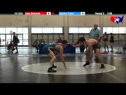 Zane Richards vs. Hayden Tuma at 2013 Junior Nationals - FILA - FS