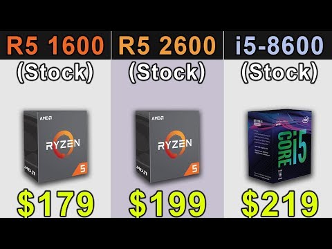 R5 1600 (non X) vs R5 2600 (non X) vs i5-8600 (non K) | New Games Benchmarks