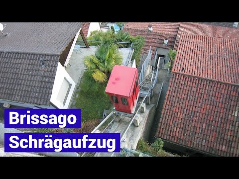 Schöner Schrägaufzug mit Schleppkabel in Brissago Hersteller Verbano funicolare ascensore inclinato