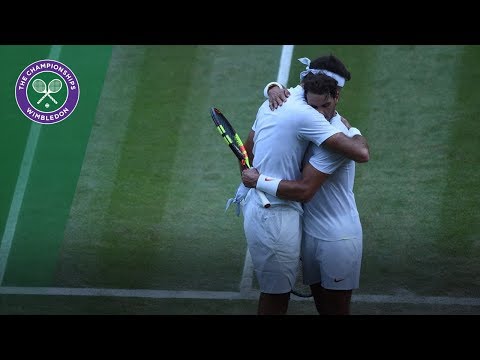 Rafa Nadal and Juan Martin Del Potro hug after Wimbledon classic