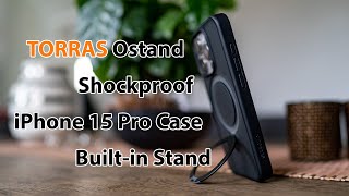 TORRAS Magnetic Shockproof iPhone 15 Pro Case with Built-in Stand