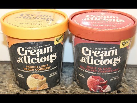 Creamalicious Ice Cream: Porch Light Peach Cobbler & Right As Rain Red Velvet Cheesecake Review