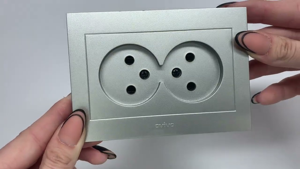 Розетка двухместная б/з OVIVO Grano серебро (400-100300-908)