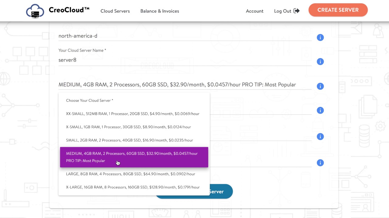 CreoCloud™ Cloud Computing Platform - Server Creation Tutorial