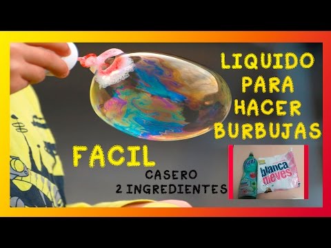 COMO HACER LIQUIDO PARA HACER BURBUJAS CASERO/AGUA PARA BURBUJAS CASERO