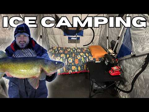 Ice Camping in a Flip-Over Shack for BIG Walleyes