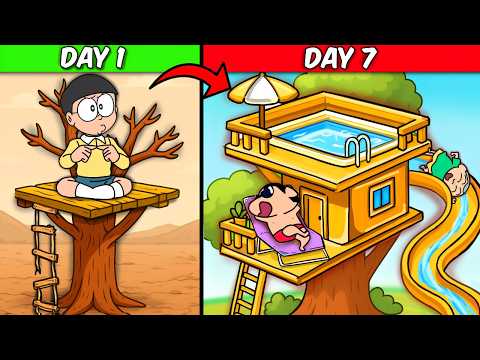 Shinchan Built a Luxury TreeHouse! 😳