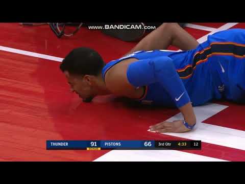 Andre Roberson Injury - Detroit Pistons vs. Oklahoma City Thunder - NBA - 27/01/2018