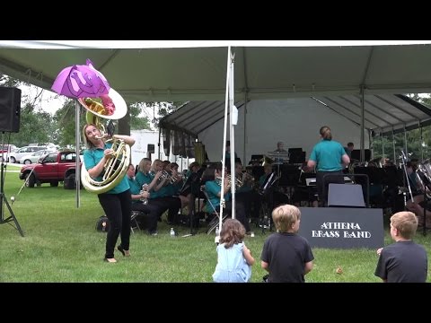 'Elmira' the Elephant, Joanna Ross Hersey, with the Athena Brass Band