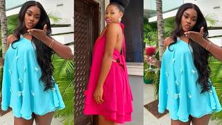 How to cut and sew circle flare halter backless dress Beginner Friendly