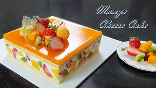 Fruit jelly cake / Mango cheesecake / 망고 치즈 케이크 만들기 / 생과일 케이크