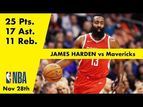 James Harden vs Mavericks | 25 Pts , 17 Ast , 11 Reb I Nov 28