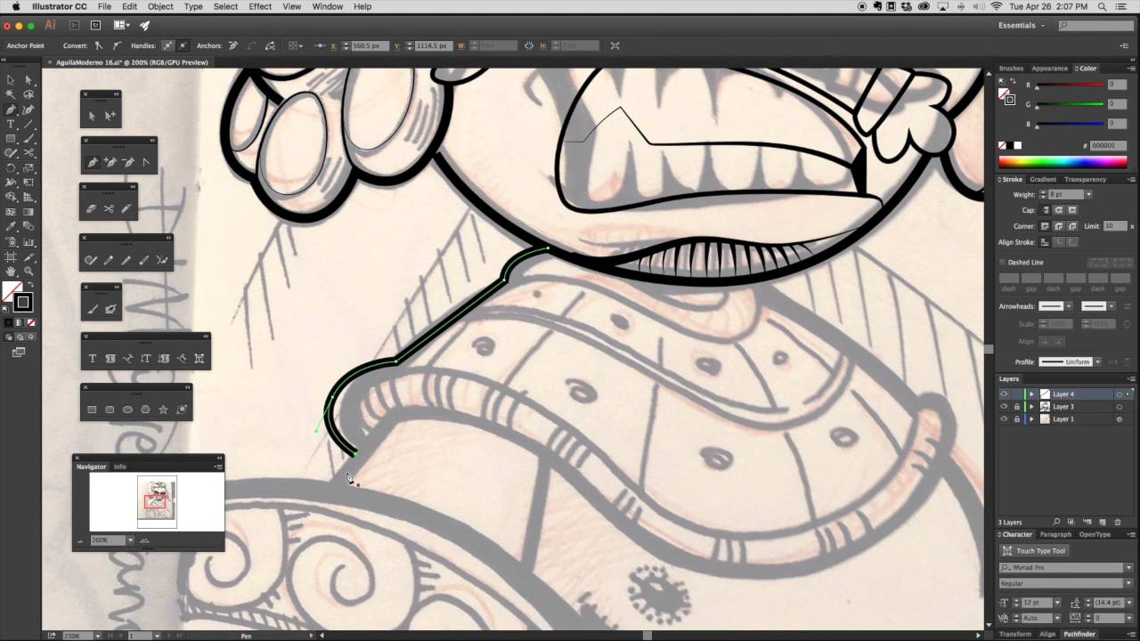 AztecaModerno Vector Drawing pt 1