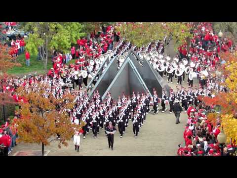 OSUMB Marching to Ohio Stadium from the Balcony in the Dome OSU vs Purdue 10 20 2012.