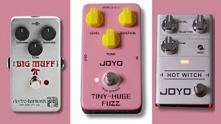 Video thumbnail for Joyo Hot Witch Vs Joyo Tiny Huge Vs EHX Big Muff by The Tone Lounge