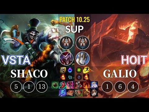 HLE Vsta Shaco vs Hoit Galio Sup - KR Patch 10.25