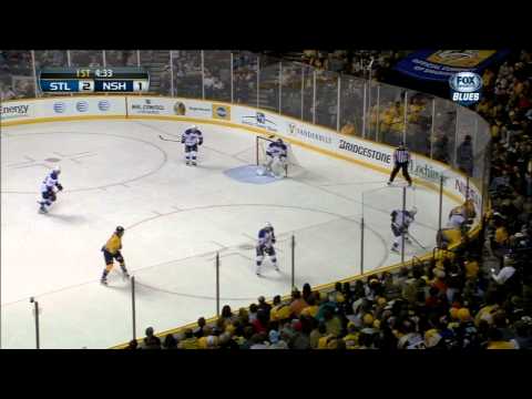 Andy McDonald goal 21 Jan 2013 St. Louis Blues vs Nasville Predators. NHL Hockey
