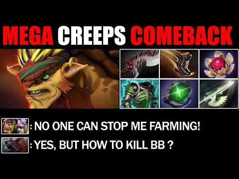 Mega Creeps Comeback By Pro Bristleback - Most Epic Battle Fight Immortal Rank Dota 2