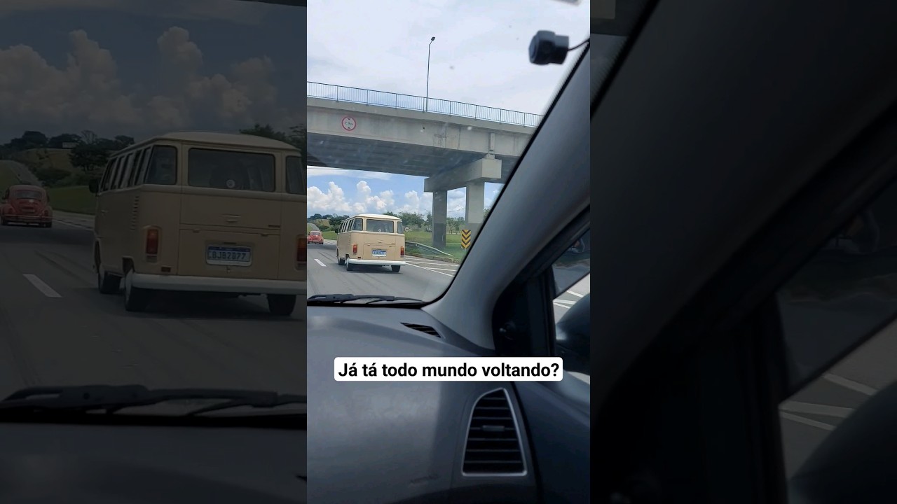 Fusca e Kombi nas estrada.  Todo mundo voltando? #automobile #aircooled #Fusca #kombi #fuscasporai