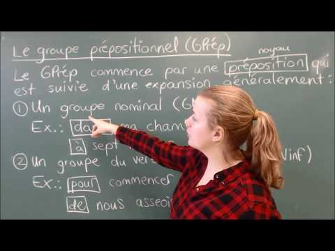 Le groupe prépositionnel (GPrép)
