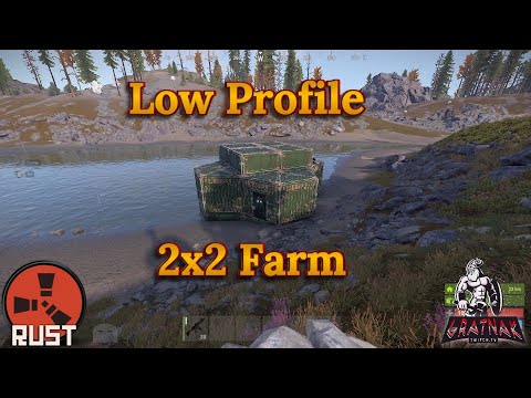 Rust: Low Profile 2x2 Farm Build, with 18 planters.