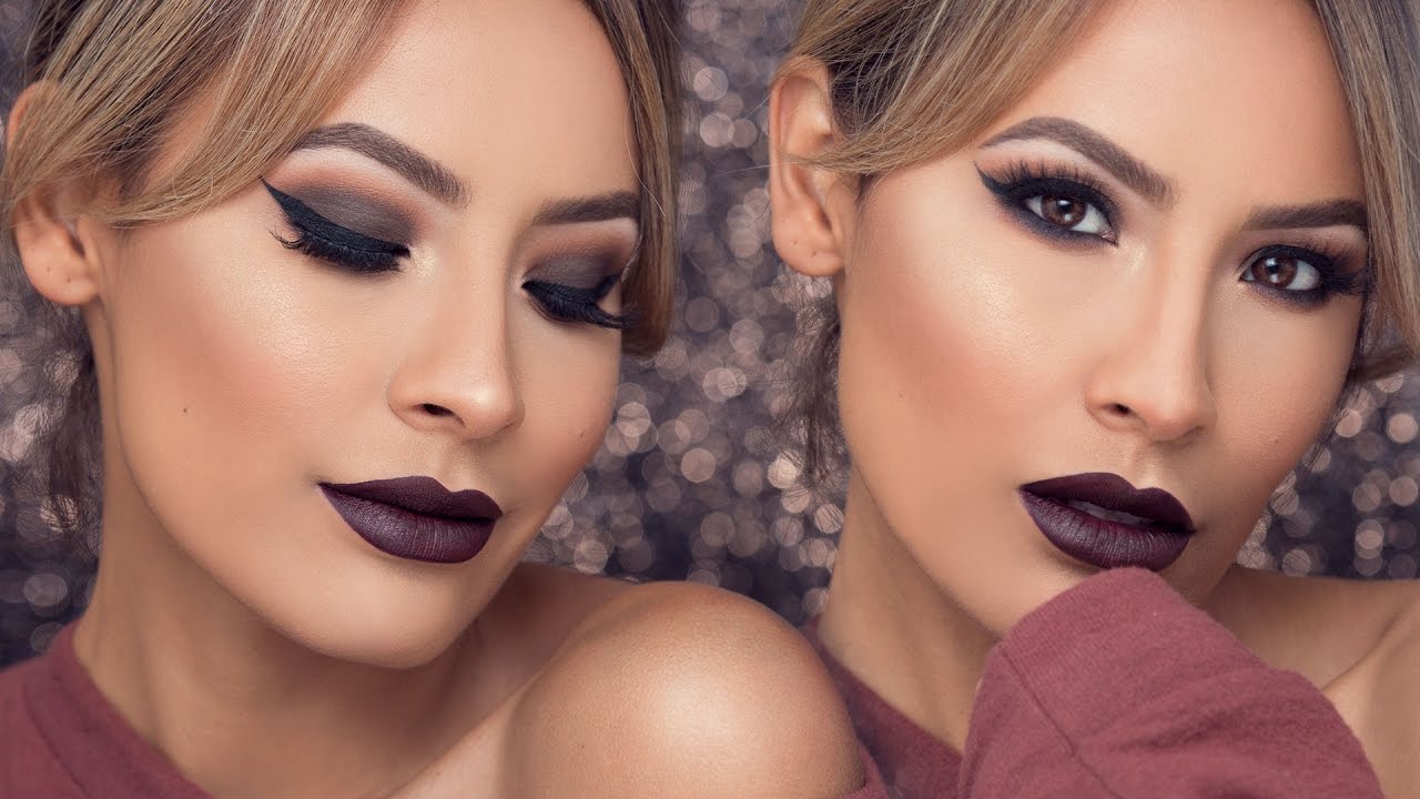 FALL GLAM LOOK BERRY BOLD LIPS + WINGED LINER | DESI PERKINS