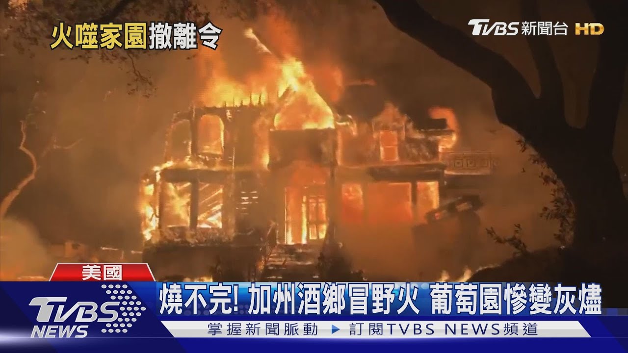 燒不完!加州酒鄉冒野火 葡萄園慘變灰燼