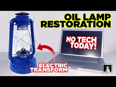 RUSTY Oil Lamp RESTORATION and ELECTRIC conversion ( No tech today )