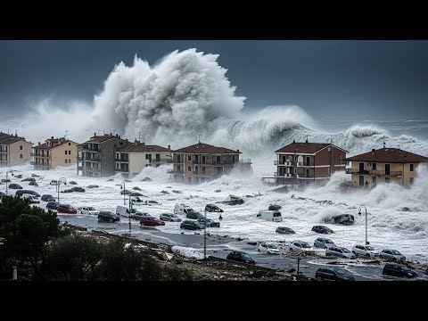 Chaos in Italy Today! Tsunami Like-Waves by Cyclone Harry Sweep Homes in Malta