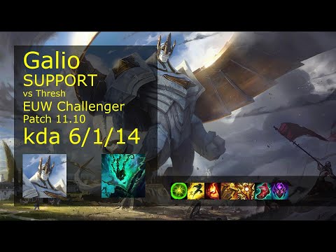 Galio Support vs Thresh - EUW Challenger 6/1/14 Patch 11.10 Gameplay