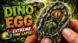 Miniature Dino Egg Magnet Painting, UV Resin Ooze