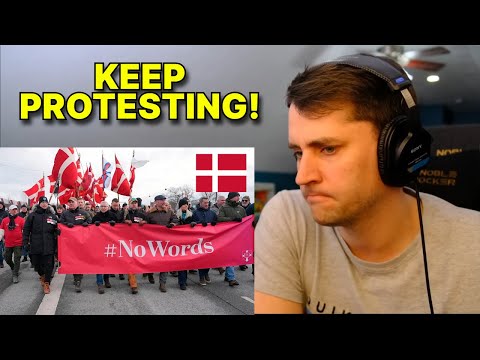 American reacts to HUGE Anti-Trump Protest in Denmark