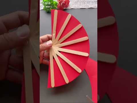 youtube short beautiful icecream stick and paper fan short paper fan at home for gulnaz art