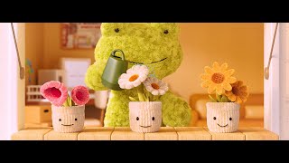 Plush Frog's Flower Friends