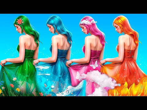 Ragazza Fuoco, Ragazzo Acqua, Ragazza Aria e Ragazza Terra! Trasformazione dei Quattro Elementi!