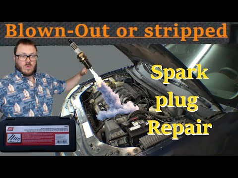 Repairing Blown Out or Stripped spark plug threads using Lisle 65200/65000 14mm Deep Hole Repair Kit