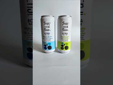 Trying 2 Jenji Boba Tea Drinks - Matcha Latte & Original #bubbletea #boba #drink