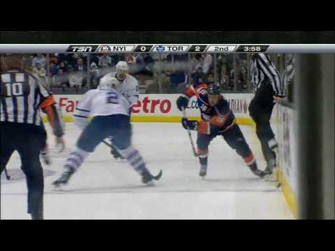 Luke Schenn Huge Hit on Jon Sim