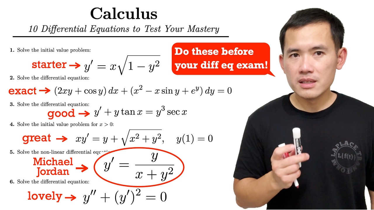 10 first-order differential equations to test your mastery