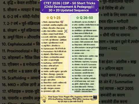 ctet cdp most important topics #ctet2026 #ctetpreparation