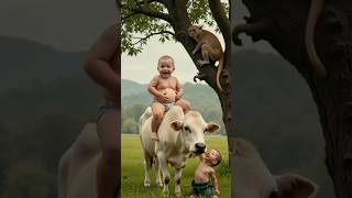 Baby laughing Cow Sound Boom #baby #babylaughing #cow #monkey #shorts